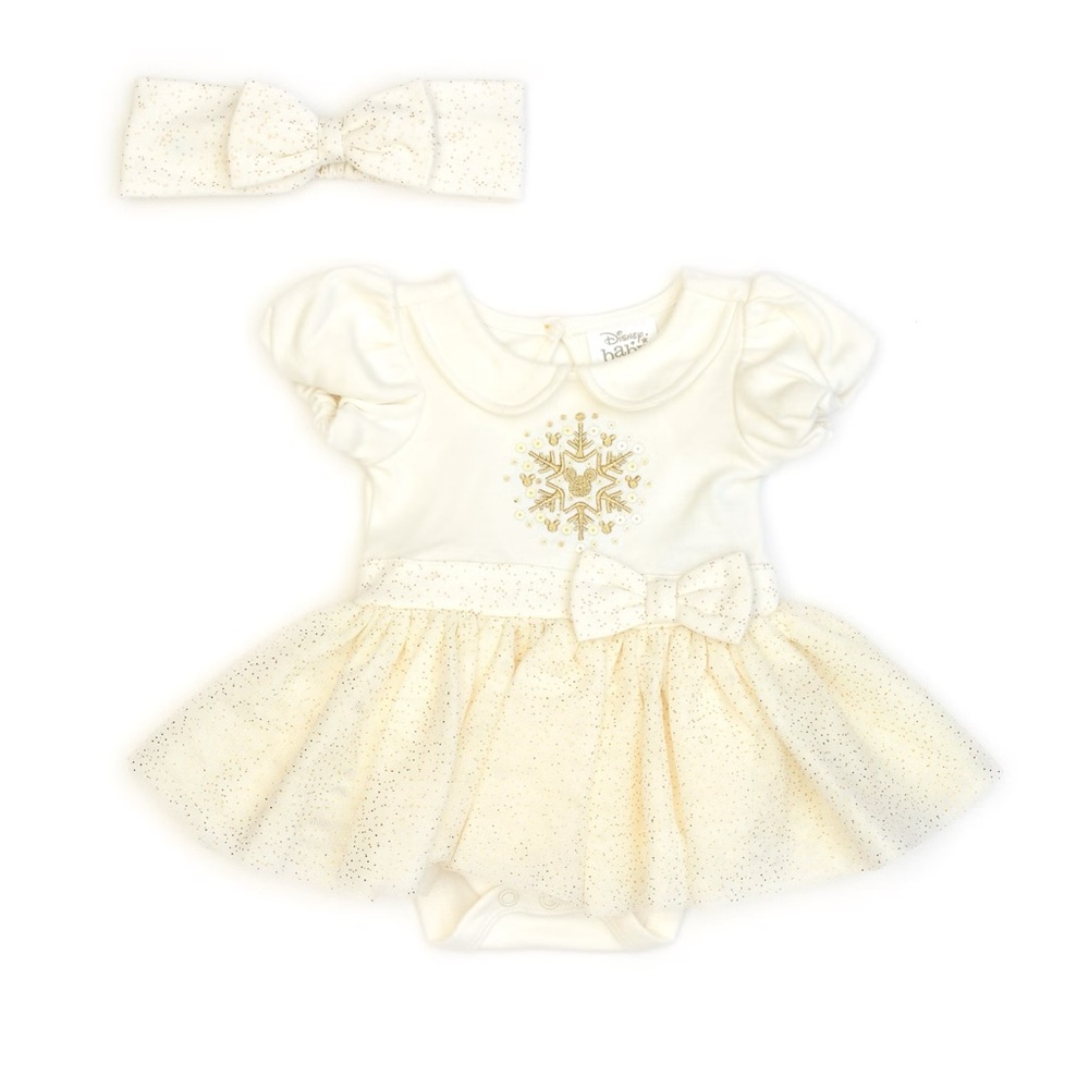 Disney Store Minnie Mouse Festive Baby Tutu Body Suit & Headband Set